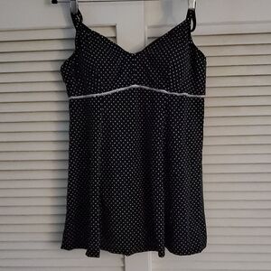 Maxine Black With White Dots One Piece Swimsuit Size 18